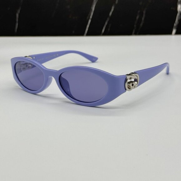 NEW GUCCI GG1662SA 003 SUNGLASSES WOMEN PURPLE OVAL EYEWEAR - Picture 1 of 10